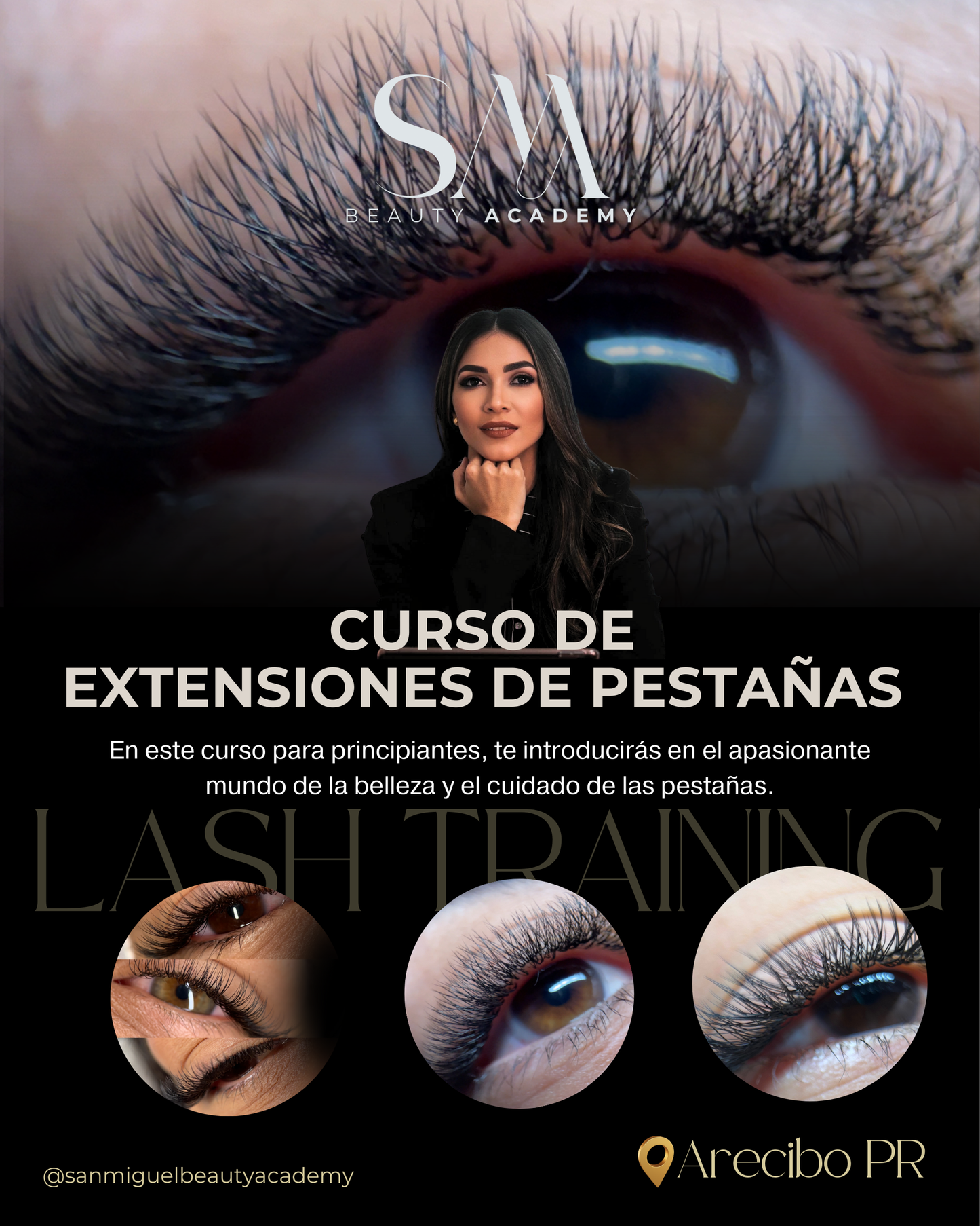 Curso de extensiones de pestañas para principiantes, Presencial en Arecibo Puerto Rico 🌟 Incluye Certificación