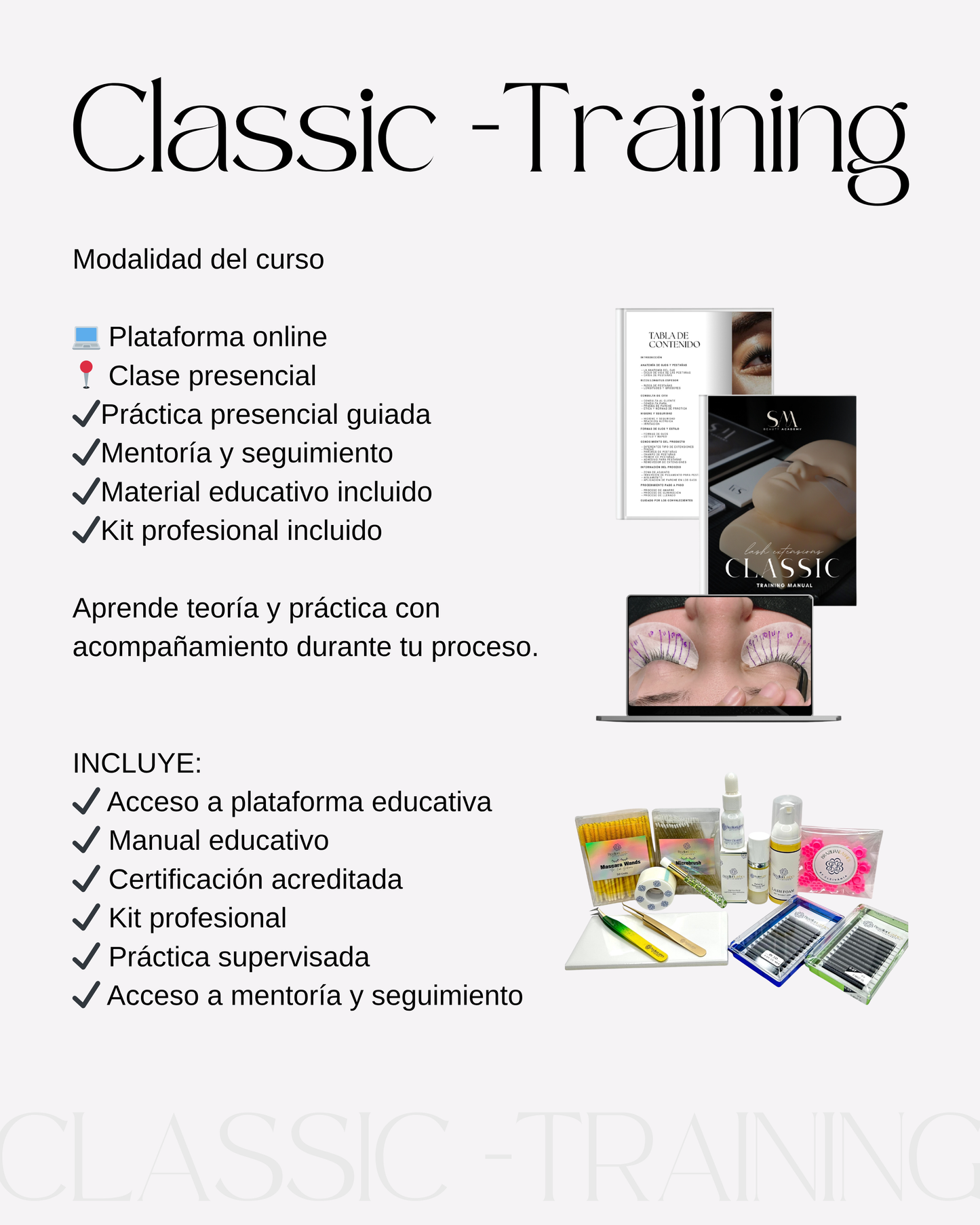 Curso de extensiones de pestañas Técnicas Clásica