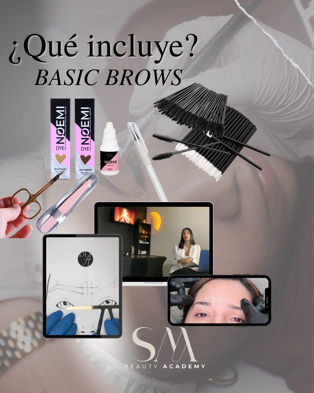 Aprende Diseño y epilacion de cejas + Tinte de Cejas Híbrido | Certificación Incluida