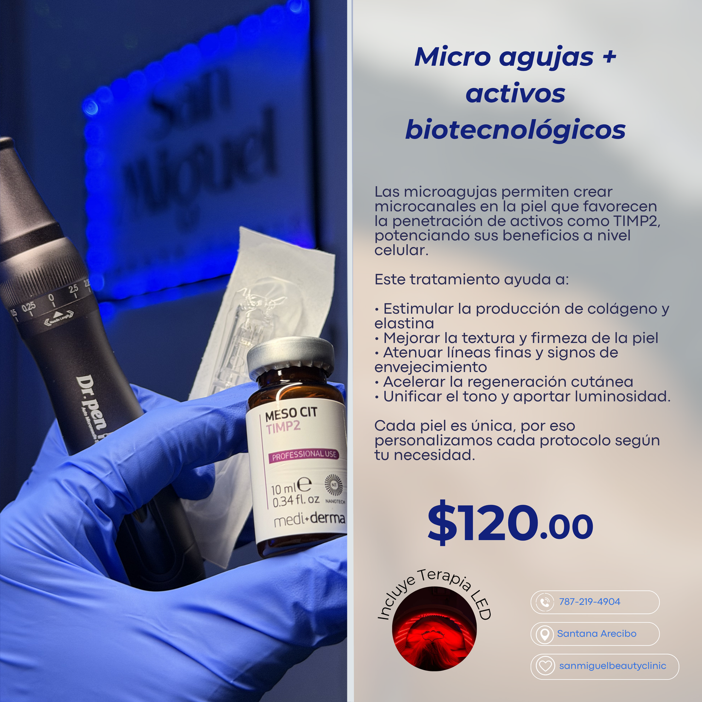 Micro agujas + activos biotecnológicos