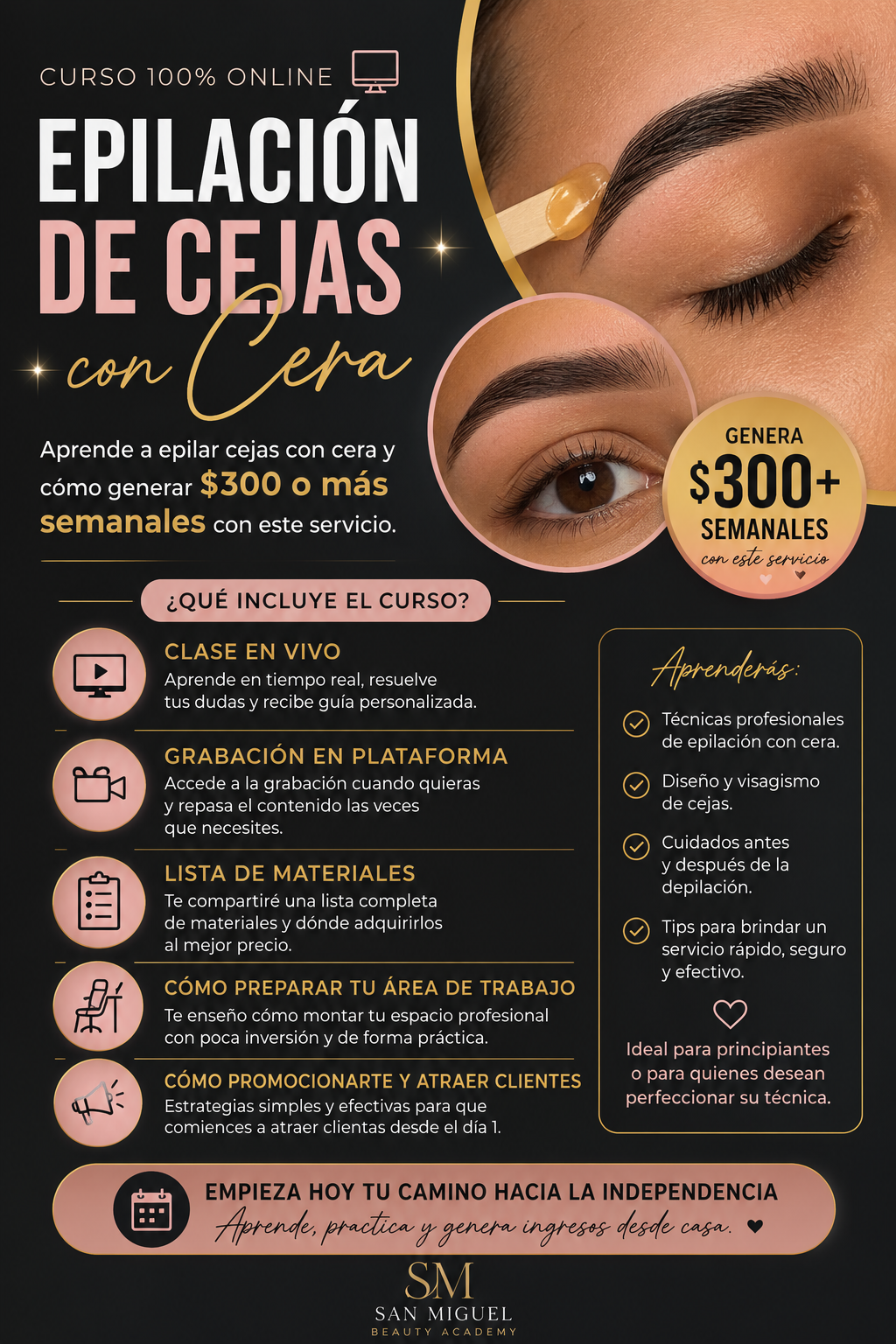 Curso 100% Online de Epilación de cejas con cera