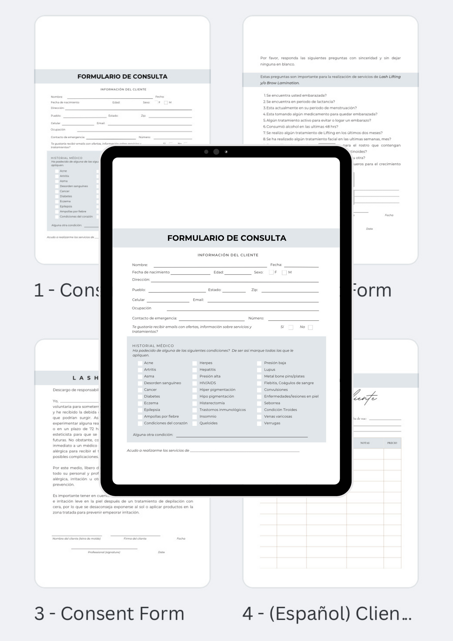 EJEMPLO CUESTIONARIO, RELEVO Y AUTORIZACIÓN DE FOTO/VÍDEOS | EDITABLE